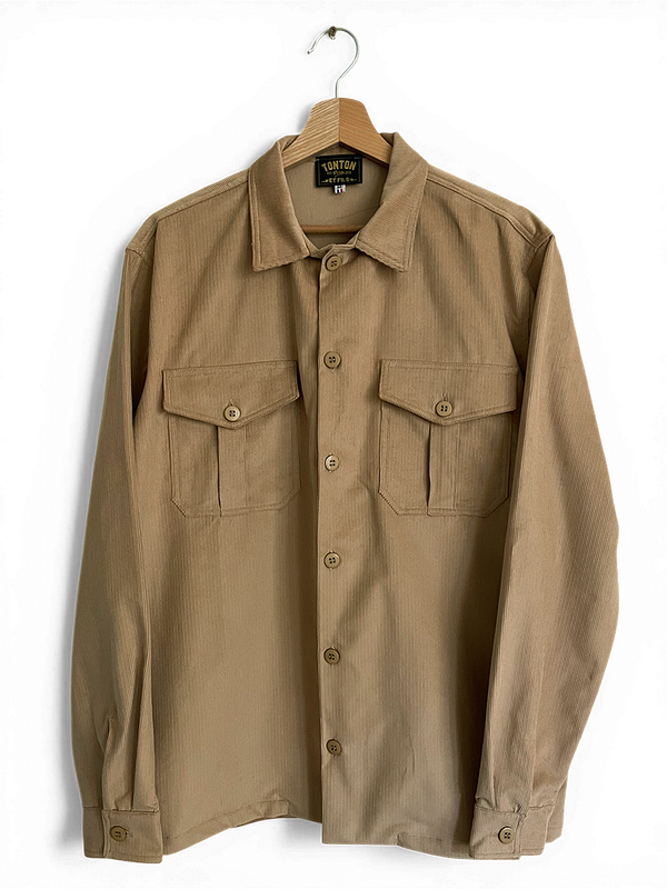 La chemise « AF » velours beige