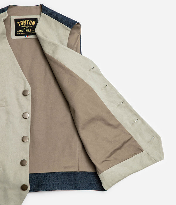 Die steinerne Jeansjacke „Auguste“ (5 Knöpfe)