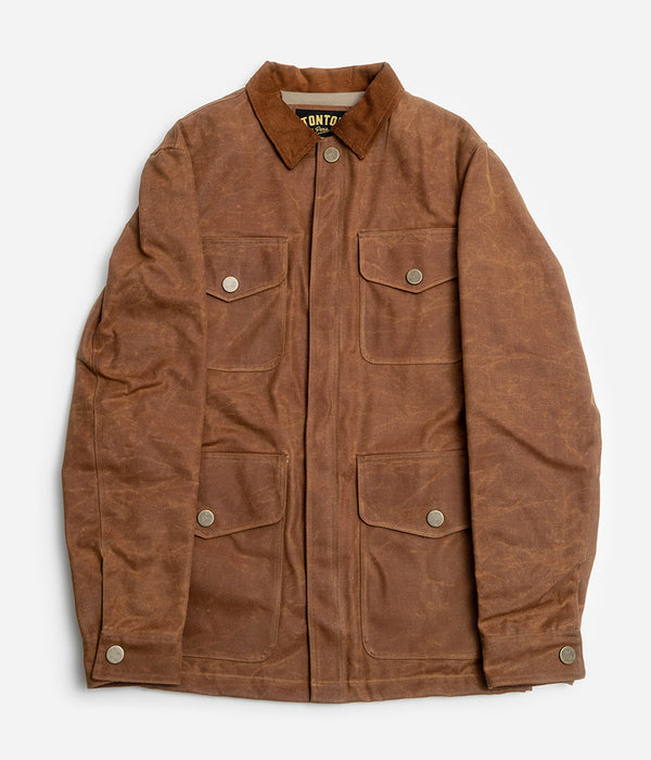 Tonton et Fils - La veste homme «Eugène» canvas waxé camel (500g) - Fabriquée en France - Vue générale