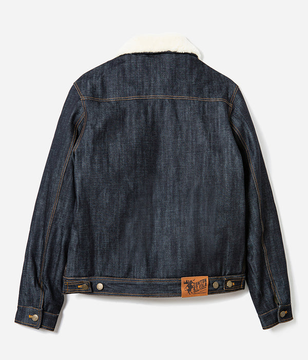 The “Monterey” denim jacket lined with wool