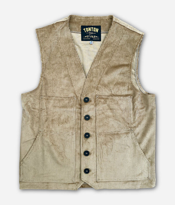 Gilet « Jeannot » velours beige