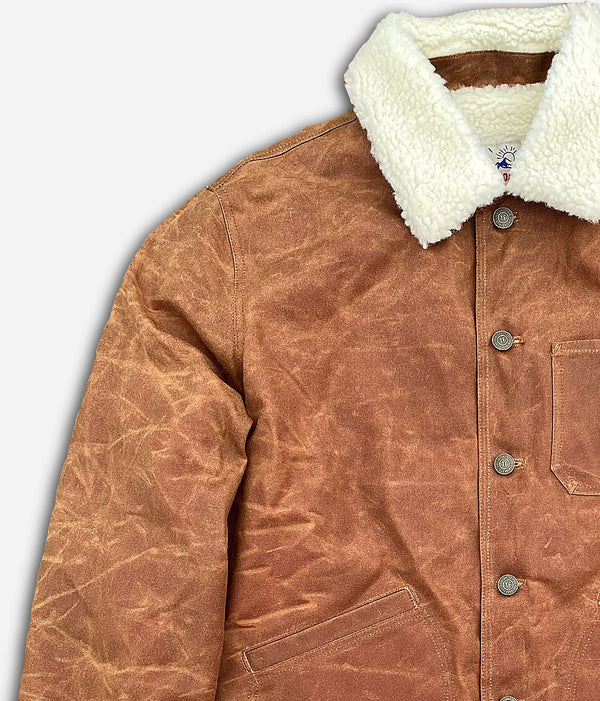 Die kamelfarbene, gewachste „Monterey“-Jacke mit Wollfutter