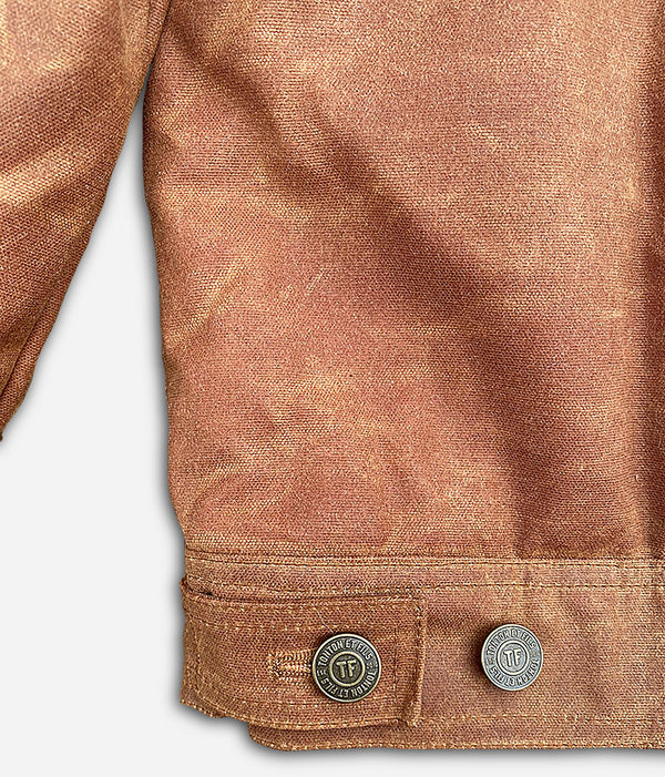Die kamelfarbene, gewachste „Monterey“-Jacke mit Wollfutter