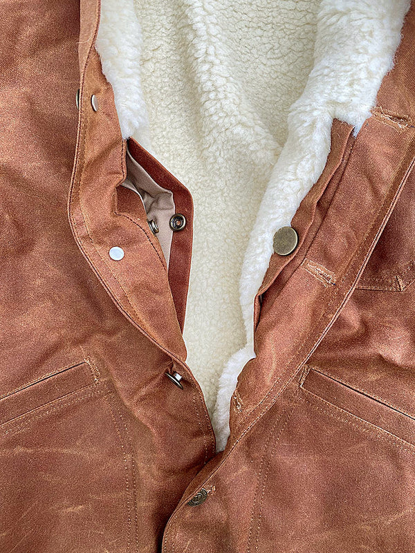Die kamelfarbene, gewachste „Monterey“-Jacke mit Wollfutter