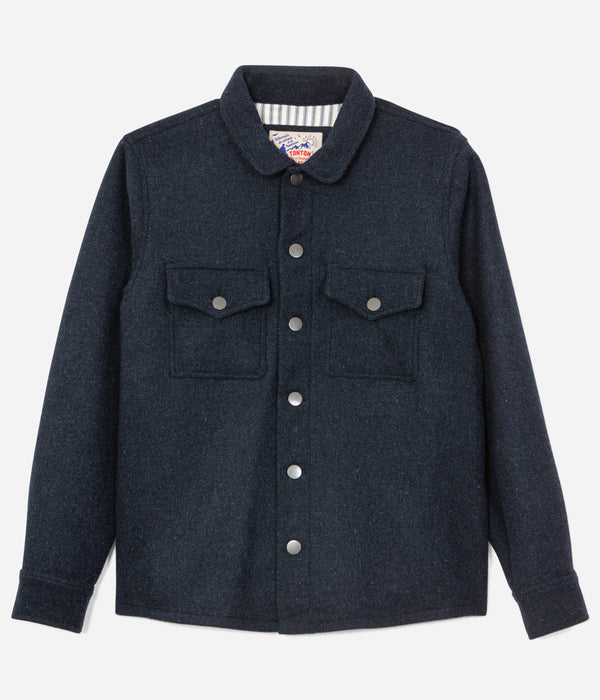 Tonton et Fils - La sur-chemise homme «Émile» laine marine - Fabriquée en France - Vue générale